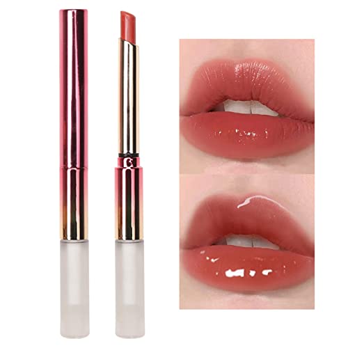 Xiahium Crushed Lip Color Conjunto de batom de batom de batom dupla de cabeça de cabeça dupla