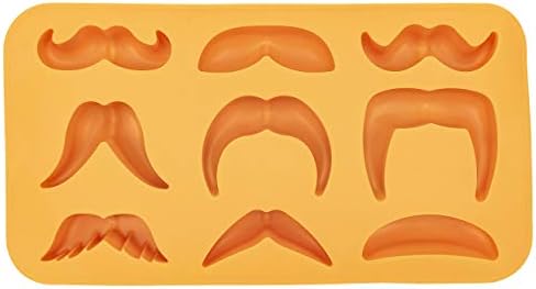 Bandejas de Bandejas de Bigode FON-10001 Bandeja de cubo de gelo de bigode 6,75 x 3,60 x 0,73 laranja