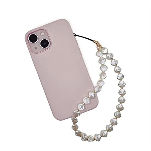 Telefone com miçangas pulseira de pulso Strap Love Heart Shell Stars Polímero Cadeia de celular Kawaii Love Heart Phone