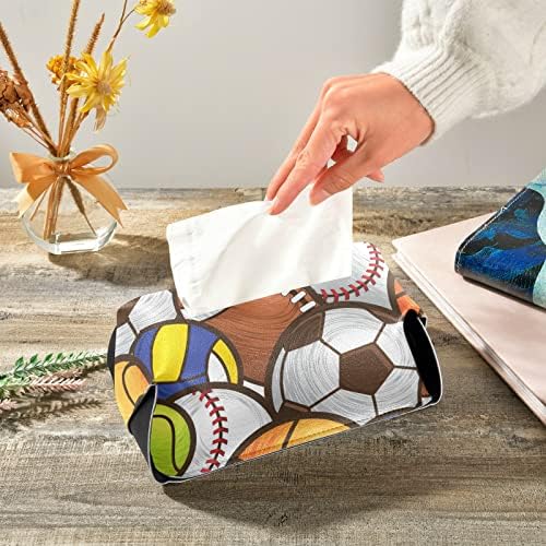 Caixa de lenços de lenço esportiva Capa de lapidação de couro retangular Caixa de papel