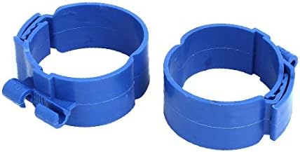 X-dree 75mm Dia 38mm Largura Centro de ar condicionado Clipe CLIPE BLUM Blue 2pcs (75 mm DIA 38mm ancho Aire Aire Arondicyado Pipe CLIP Blue 2pcs