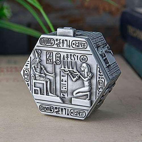 Caixa de jóias de liga de zinco McNuss, antigo estilo egípcio caixa de jóias vintage caixa de joias de prata Jóias de colar de