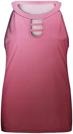 Tampas casuais de tanques casuais sem mangas femininas - Summer Loose Fit Keyhole básico camisetas TIY THINE Print Blouse Tops