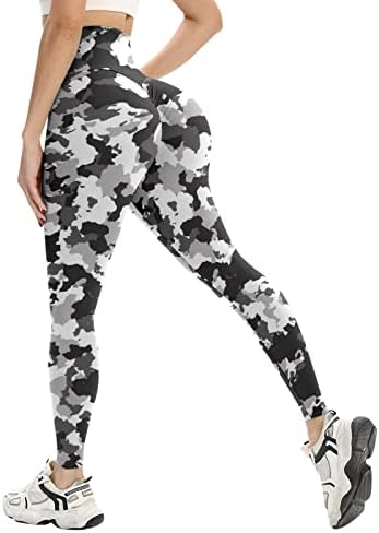 Camuflagem Executando o treino feminino Athletic Yoga Pants Fitness Perneiras impressões calças de ioga de malha para mulheres