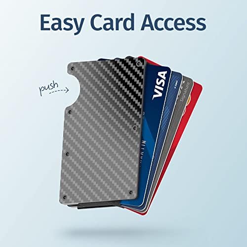 Carteira de fibra de carbono minimalista de Ronyxet para homens - carteira de bloqueio de RFID, titular do cartão de visita e titular