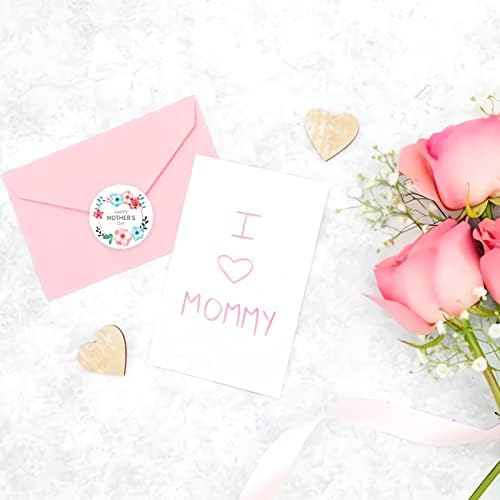 Feliz dia das mães, adesivos de etiqueta, 1,5 polegadas de 500pcs do dia das mães, adesivos, rótulos de dia das mães florais para focas de envelope, etiquetas de presente, decoração de cartas de cartão
