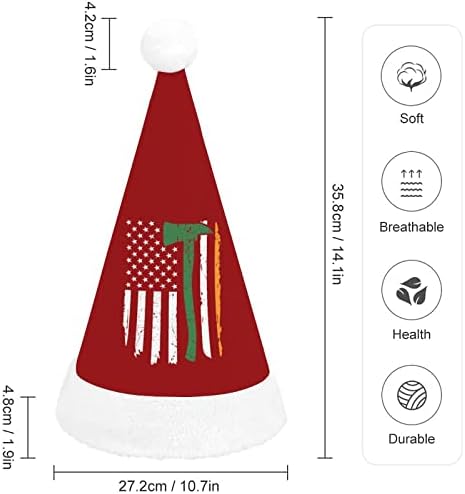 Irlanda Bombeiro Fireman American Flag Hat Christmas Hat personalizada Papai Noel Decorações engraçadas de Natal