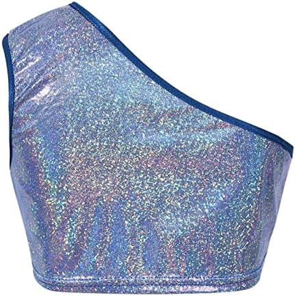 INZOY CRIANÇAS GIRLES E MENINOS ONE ONO BRA BRA BRA BRAGEM METÁLICO TOP TOP TOP GLITTERING para treino de ioga de dança