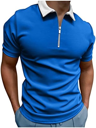 Camisas casuais de verão para homens de algodão gráfico de algodão de manga curta zíper de colarinho de praia de praia