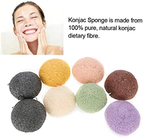 Danoah 8pcs Natural Konjac Facial Limpensing Sponges Conjunto - esponjas redondas secas para todos