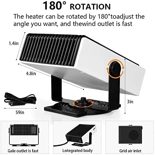 Aquecedor do desfogador de carros, 12V portáteis de pára -brisa descongelando o desbrotger de aquecimento rápido, aquecimento rápido dos aquecedores de carros portáteis ventilador de pára -brisas de automóvel no isqueiro