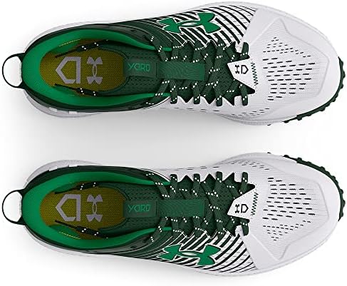 Under Armour Men's Yard Sapato de beisebol baixo, Green/Branco/Branco, 10.5