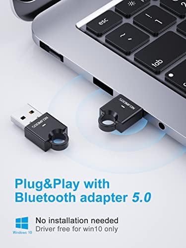 Adaptador Bluetooth para PC, Soomfon Adaptador Bluetooth USB 5.0 Bluetooth Dongle Transferência sem fio para laptop