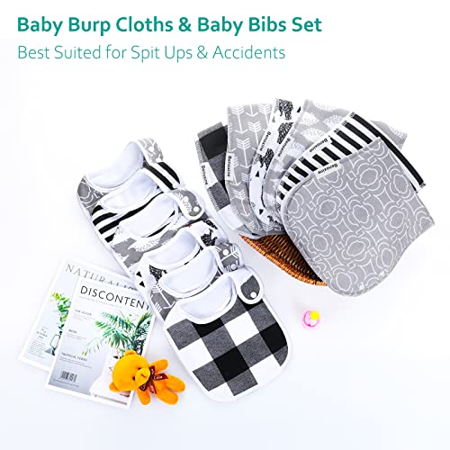 Panos de arroto e babadores de bebê conjuntos super macios e absorventes de algodão unissex ajustável Rags ajustáveis ​​para meninos