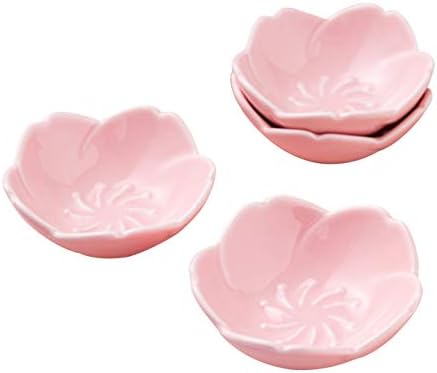 Jusalpha Pink Cherry Blossom Porcelain Molush Prato, Prato de Tempero, Sushi Soy Dipping Bowl, Sobremsert Bowl, Placas de aperitivo,