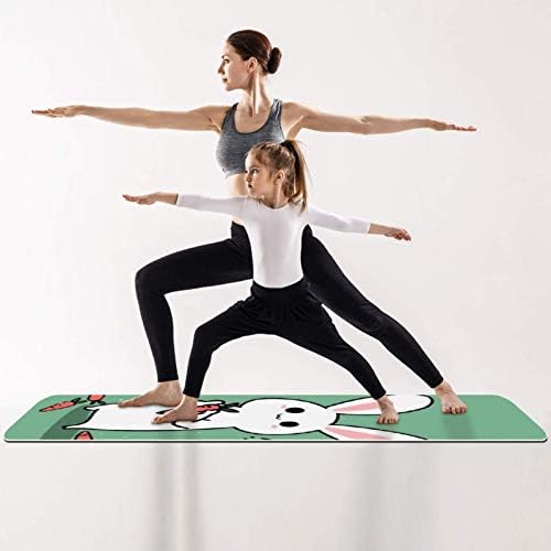 Padrão de coelho da sorte UNICEY Exercício e fitness sem deslizamento 1/4 de tapete de ioga para ioga pilates e exercício de condicionamento