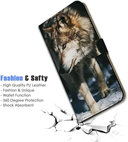 Para Samsung S23, para Samsung Galaxy S23, capa de capa de carteira de flip -flip, A23033 Snow Wolf
