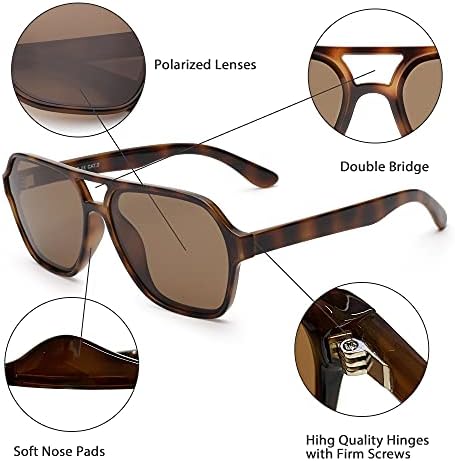 Óculos de sol para aviadores polarizados para homens de glirmar masculinos vintage de grandes dimensões