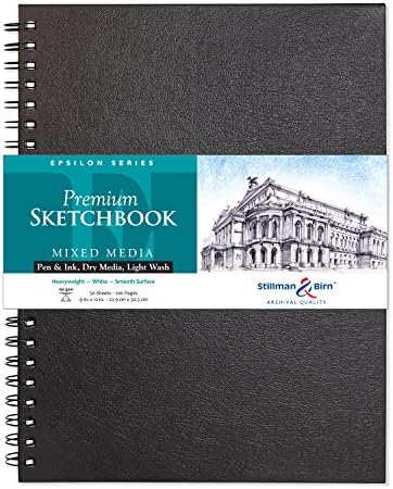 Stillman & Birn Epsilon Series Wirebound Sketchbook, 9 x 12, 150 gsm, papel branco, superfície lisa
