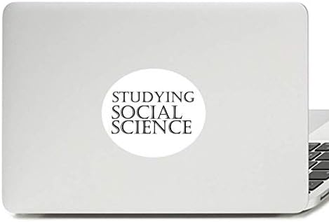 Frase curta estudando ciências sociais vinil emblema laptop gráfico adesivo adesivo decalque