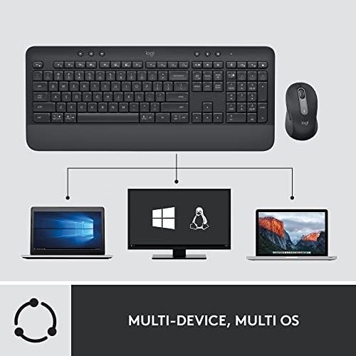 Logitech Signature Mk650 Comb para negócios, mouse e teclado sem fio, parafuso de logi, Bluetooth, Smartwheel, certificado globalmente,