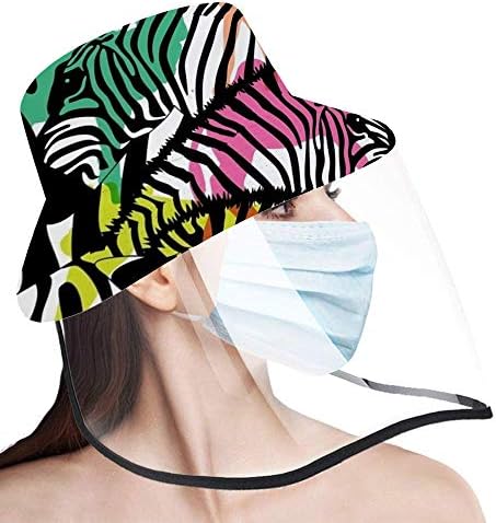 Viseira de chapéu de pescador com capa, capitão de zebra colorido Cap de protetor Summer Fashion Fashion Bucket Chap