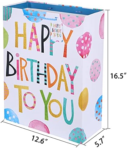 Suncolor 4 pacote de tamanhos variados sacos de presente para festa de aniversário com papel de seda