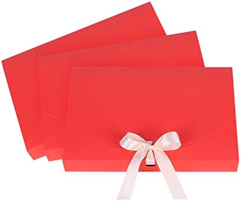 10 caixas de cartão de presente de embalagem Caixa de embrulho de envelope de presente grande de luxo com tampa de camisa de fita para a proposta de casamento de aniversário festas de Natal Valentine Ano Novo Caixa de embalagem presente