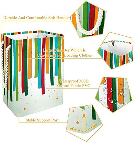 Inomer colorido grande lavanderia cesto cesto de roupas dobráveis ​​de roupas à prova d'água para o organizador de brinquedos