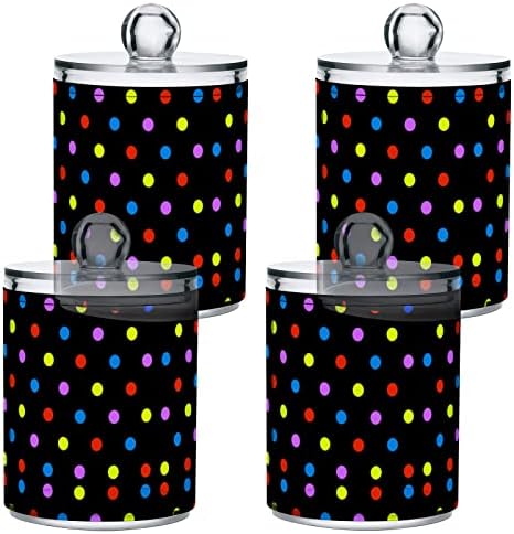 Pontos coloridos cotocolador de cotonete recipientes de banheiros frascos com tampas conjuntos de algodão Ball bloco