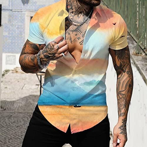 Camisetas masculinas homens da primavera verão single single bastted lapela de lapela completa praia de praia curta manga de Natal Men.