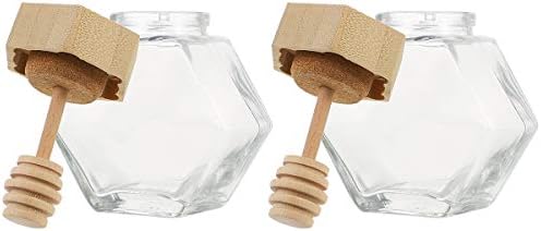 Aboofan 2pcs jarra de mel vedando vidro pane de mel transparente jar jarra de mel