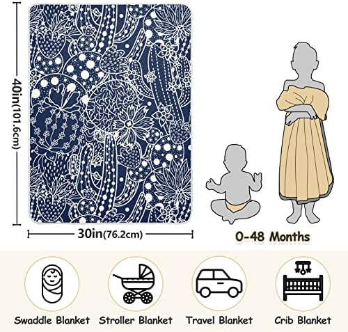 Cobertor de cacho fofo Captus Clanto de algodão para bebês, recebendo cobertor, cobertor leve e macio para berço, carrinho, cobertores de berçário, 30x40 in, azul