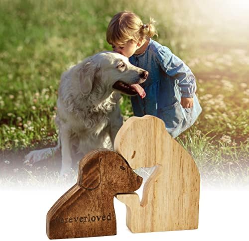Presentes de simpatia para cachorros de madeira de cachorro de madeira, presentes de simpatia, estátua de cães, estátua para cães