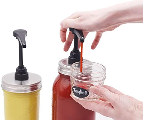 2 Pack Food Grade Dispenser Pump com tampa do adaptador de aço inoxidável para frascos de pedreiro