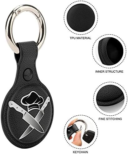 Chef Hat Case Protetive Case Compatível para o suporte do localizador anti-perdido Airtag com anel-chave para a carteira de colarinho
