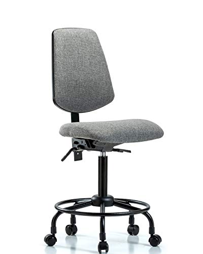 LABTECH ASSENTO LT42361 Cadeira de bancada média, tecido, base de tubo redondo médio - rodízios, marinha