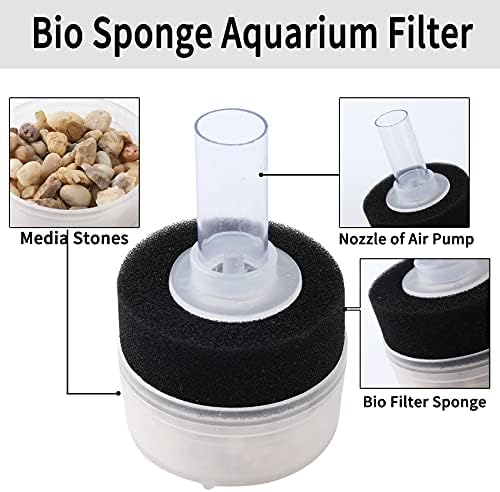 QXUJI 4PCS Filtro de esponja de bio -filtro acionado por ar, filtro de esponja de bio, esponja de fluxo aqua, acionada