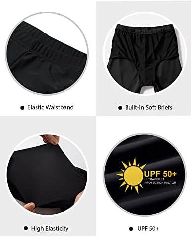 Lecieldusoir shorts de natação femininos com cintura alta tábua de banho shorts upf 50+ maiô de maiô de banho de maiô