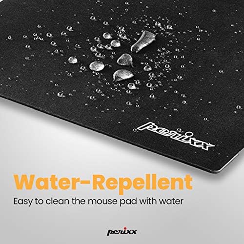 Pad mouse perixx dx -2000 m mouse - borda de costura repelente de água - preto - m tamanho 9,84x8.27x0,2 polegadas