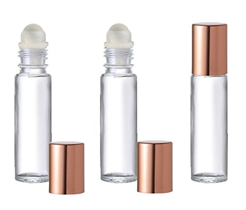 Grand Parfums Colored Glass Aromaterapy garrafas de 10 ml com rolo de vidro e tampas de cobre