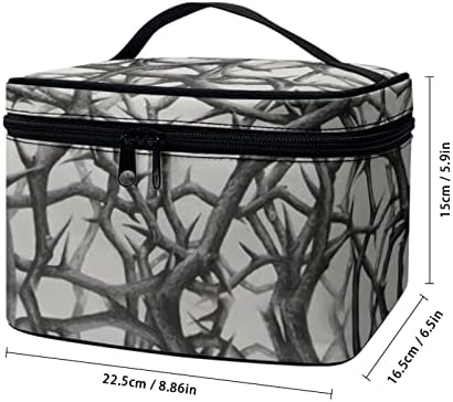 Coeqine portátil Bolsa de maquiagem portátil com padrão de ramificação para mulheres viagens de bolsas cosméticas para bolsas