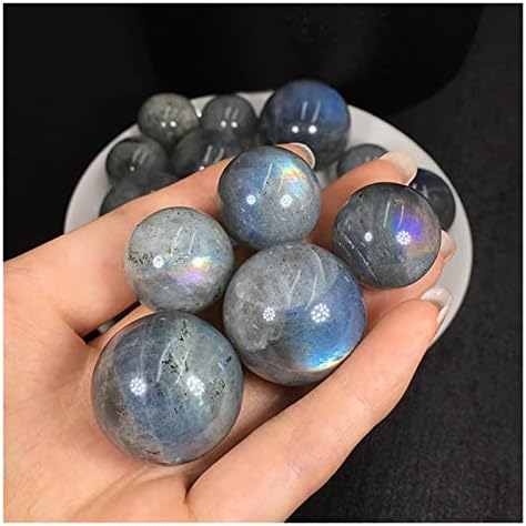 Nina nuguho bola de pedra de lua cinza natural 20-30mm Labradorita pequena esfera redonda cura decoração de casa
