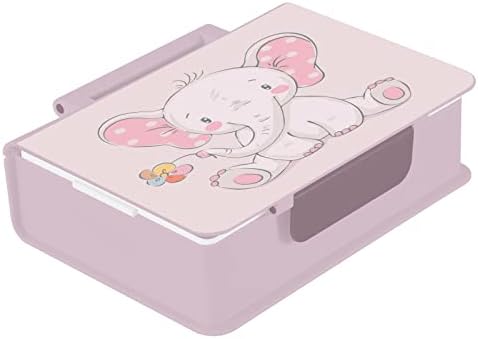 Mnsruu Bento Box Elefante com Flowers Lunch Box Box para crianças adultas 1000 ml Reutilizável Reutiling Prep Lunch