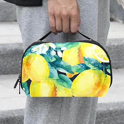 Bolsa de maquiagem de maquiagem de limão organizador cosmético para mulheres e meninas