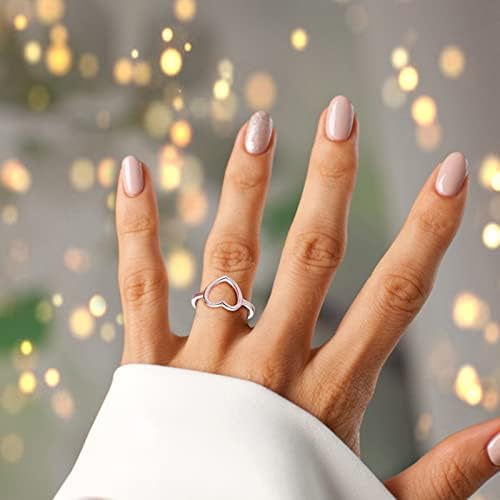 2023 Novo simplesmente eletroplicar o amor de coração anel de diamante jóias de joias de jóias do anel pequeno anel pequeno