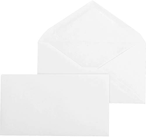 9 Envelopes de costura diagonais, brancos, 3-7/8 W x 8-7/8 L, 24lb. - 10 envelopes