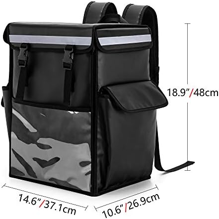 Mochila de entrega de alimentos com isolamento de trunab com 2 placas de suporte lateral e 3 espaços internos, bolsa de entrega