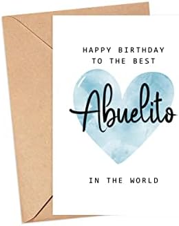 Moltdesigns Feliz aniversário para o melhor abuelito do World Card - Cartão de aniversário de Abuelito - Cartão Abuelito - Presente do Dia dos Pais - Cartão de Feliz Aniversário