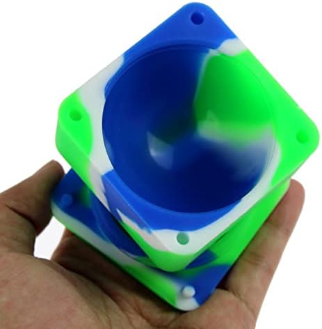 Contêiner de cera de silicone 1 grande 37 ml quadrado sem fins múltiplos de fins de fins de fins de fins de fins variáveis ​​caixa de cozinha inquebrável por Ooduo, azul/verde/branco
